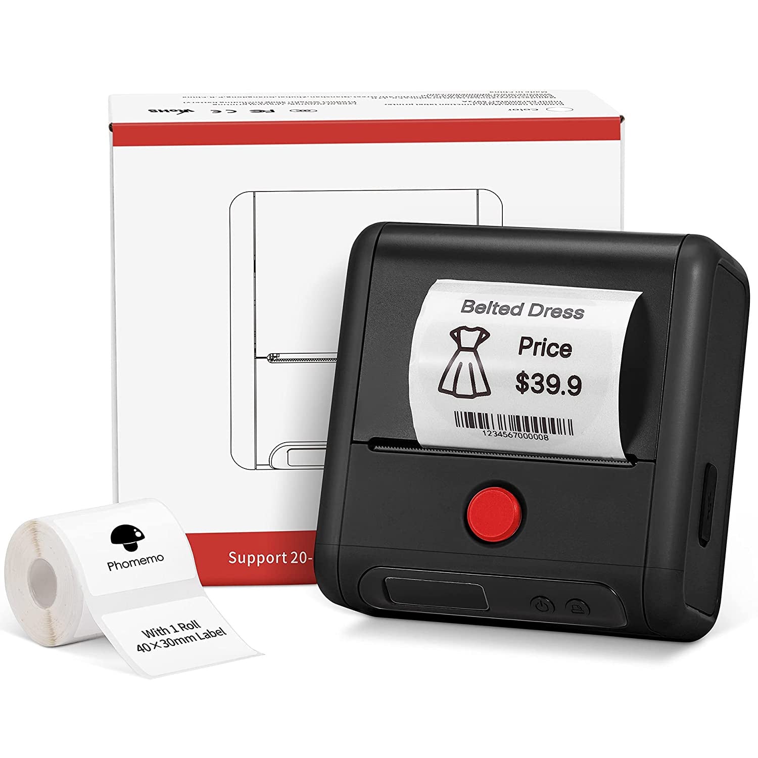 Mini Bluetooth Thermal Barcode Sticker Small Label Printer Household