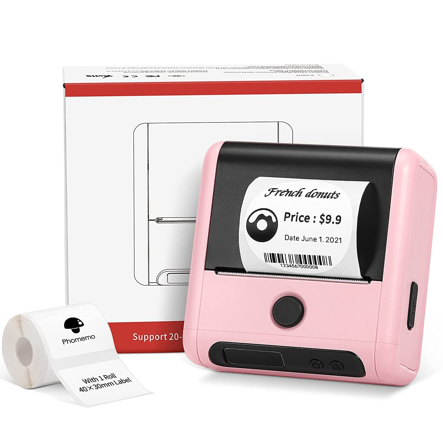 Mini Bluetooth Thermal Barcode Sticker Small Label Printer Household
